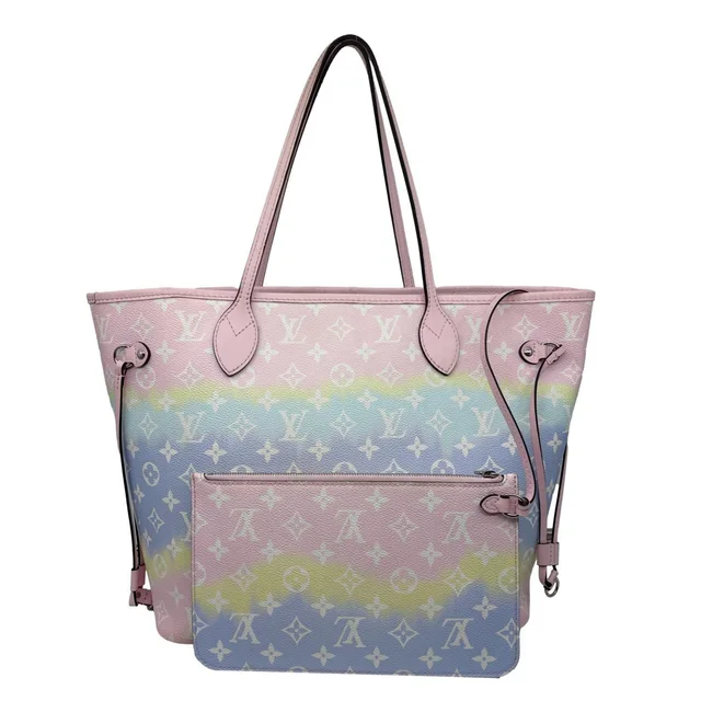 Louis Vuitton Neverfull Escale MM Pastel Monogram Giant Canvas Shoulder Bag Multicolor in Multicolor Canvas from Dallas Designer Handbags