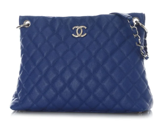 Chanel Cobalt Quilted Caviar Easy Tote in Caviar leather from Ann's Fabulous Finds, photo 3 of 10