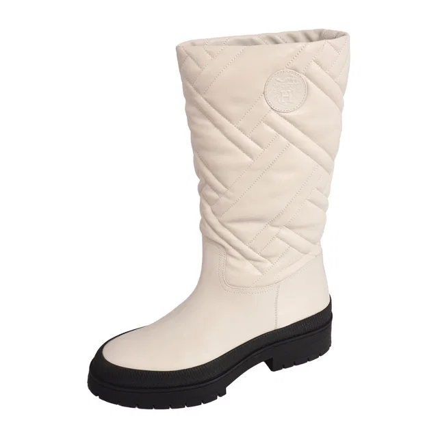 Hermès Boots Long White in White Leather from The Reluxe