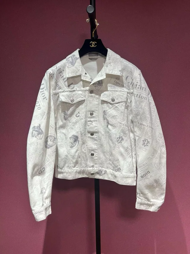 Dior Newspaper Denim Jacket in Denim from Luxury Promise