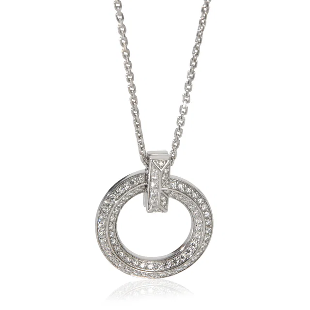 Tiffany & Co. White Gold Diamond T T1 Circle Pendant 18k in White from HEWI