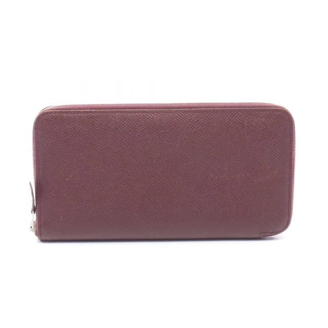 Hermès Round Wallet Azap Long Silk In Rouge Ash Leather Long in Red Silk from The Reluxe