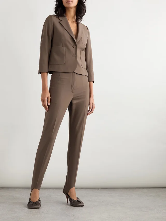 DRIES VAN NOTEN Cropped crepe blazer in Beige, photo 2 of 2 from NET-A-PORTER (Canada)