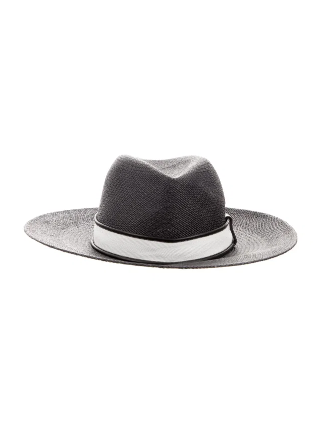 Brunello Cucinelli Straw Hat in gray Raffia from The RealReal