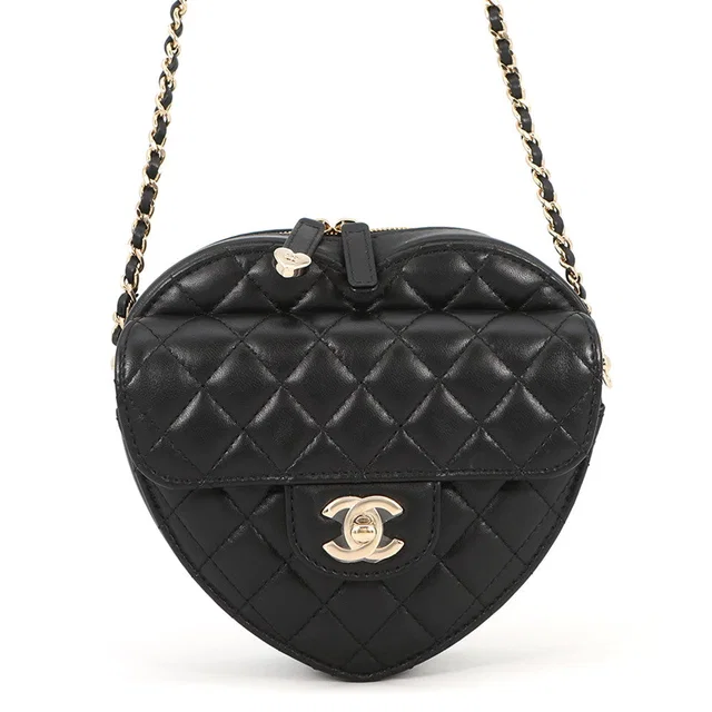 Chanel Matelasse Heart Shape Chain Shoulder BlackAS3191-B07958-94305 Lambskin in Lambskin from GALLERY RARE