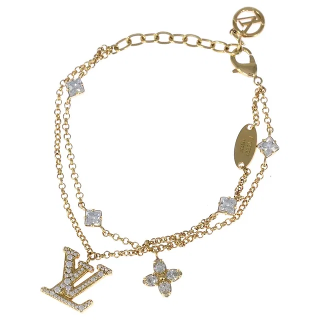 Bracelet LV Logo Charm Gold in Gold from The Reluxe