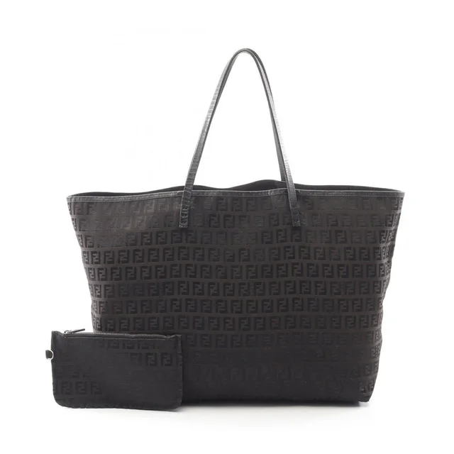 Fendi Zucchino Tote Bag Canvas Leather Brown Black in black|red|brown Canvas from Poshmark