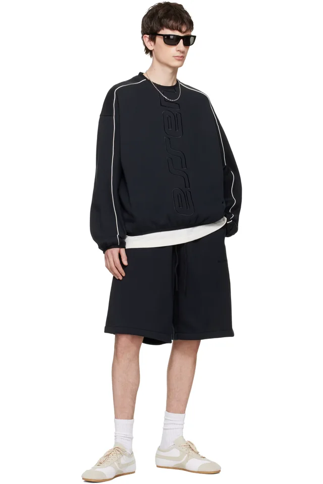 Fear of God ESSENTIALS Black Active Trace Modern Crewneck Sweatshirt, photo 4 of 4 from SSENSE
