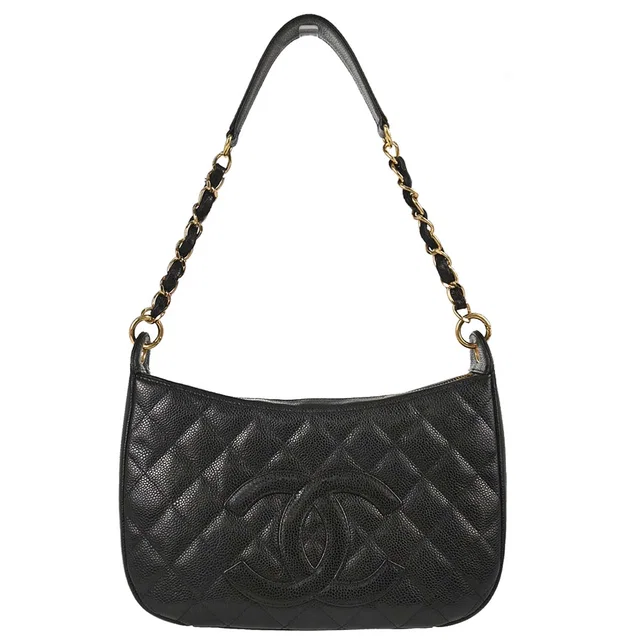 Chanel 2003-2004 Black Caviar Skin Hobo Handbag in Black Caviar leather from AMORE Vintage Tokyo