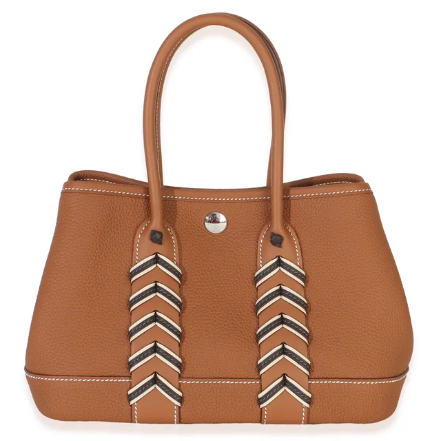 Hermès Gold Bai-Brun Craie Togo Swift Neo Garden 23 Bredies PHW in White Togo leather from myGemma