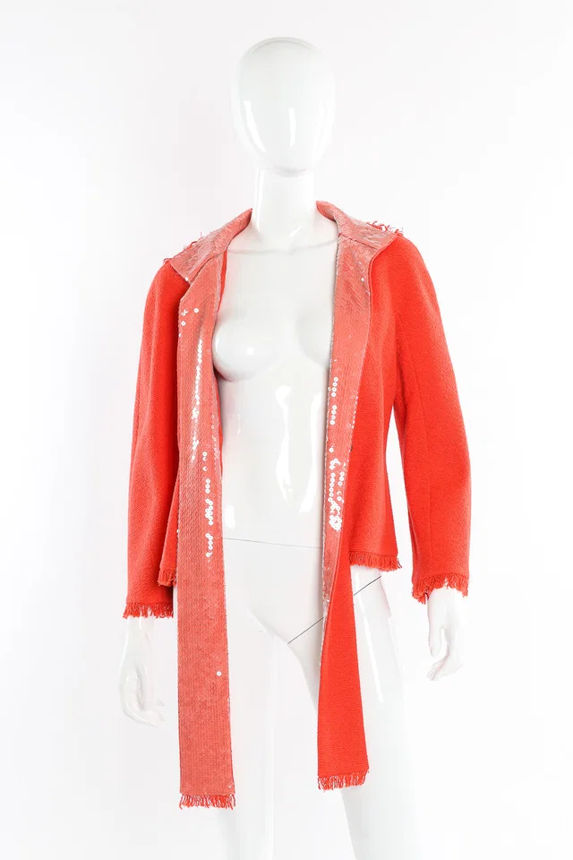 Chanel 2008 Resort Sequin Sash Fray Jacket in Tweed from Recess LA