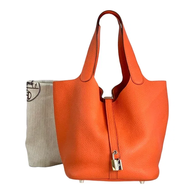 Hermès Picotin 22 Orange Bag in Clemence in Orange Clemence leather from Luxury Promise