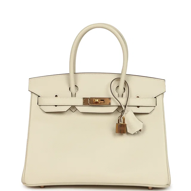 Hermès Special Order (HSS) Birkin 30 Craie Verso Epsom Rose Gold Hardware in White Epsom leather from Madison Avenue Couture