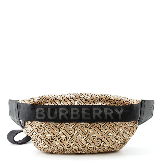 Burberry TBMonogram Crossbody Bag Beige/Ivory/Black Nylon Leather in Black Nylon from GALLERY RARE