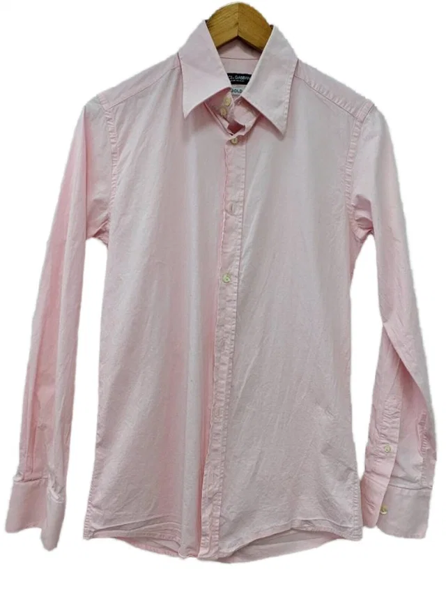 Dolce & Gabbana long sleeved shirt pink Size: 15.5" collar in Pink Cotton from Oxfam Online Shop