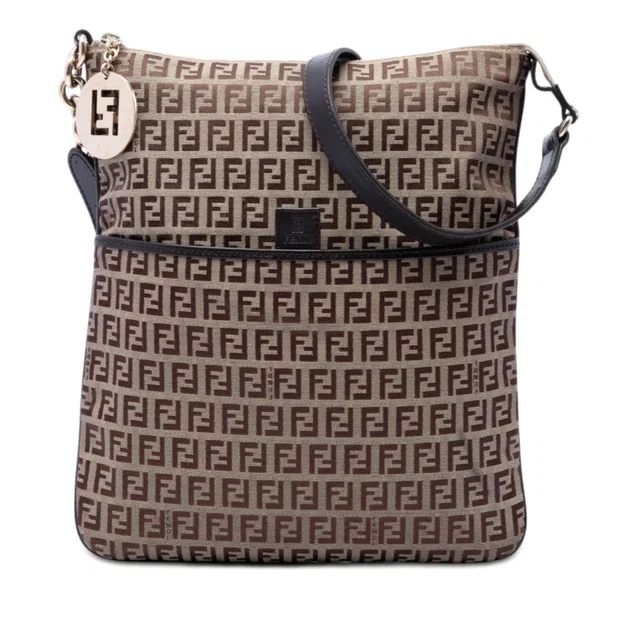 Beige Fendi Zucchino Canvas Crossbody in Beige Canvas from Designer Revival