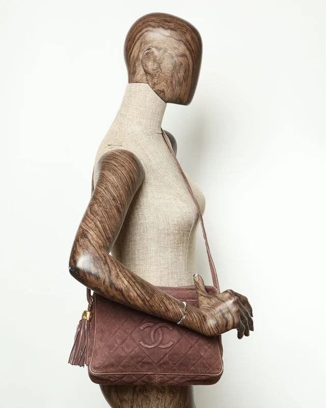 Chanel Large Quilted Suede Camera Bag in Suede from A Retro Tale, photo 13 of 13