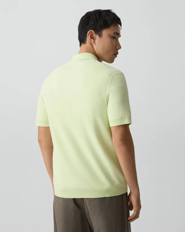 Theory Brenan Polo Shirt in Light Bilen in FADED LIME 62% Viscose, 38% Polyester; Exclusive Of Elastic, photo 3 of 14 from Theory