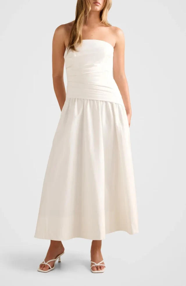 Ever New Rumi Ruched Strapless Midi Dress from Nordstrom Rack, photo 1 of 1