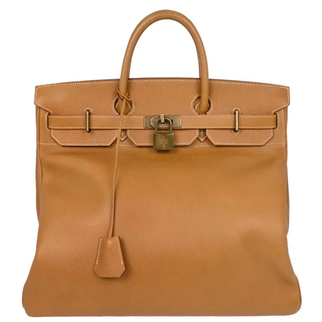 Hermès Natural Ardennes HAC Haut a Courroies 45 Handbag in Beige Leather from AMORE Vintage Tokyo