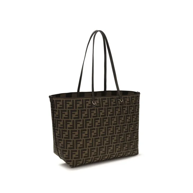 Fendi Brown Fabric Shoulder Bag in Brown Calfskin from HEWI, photo 3 of 4