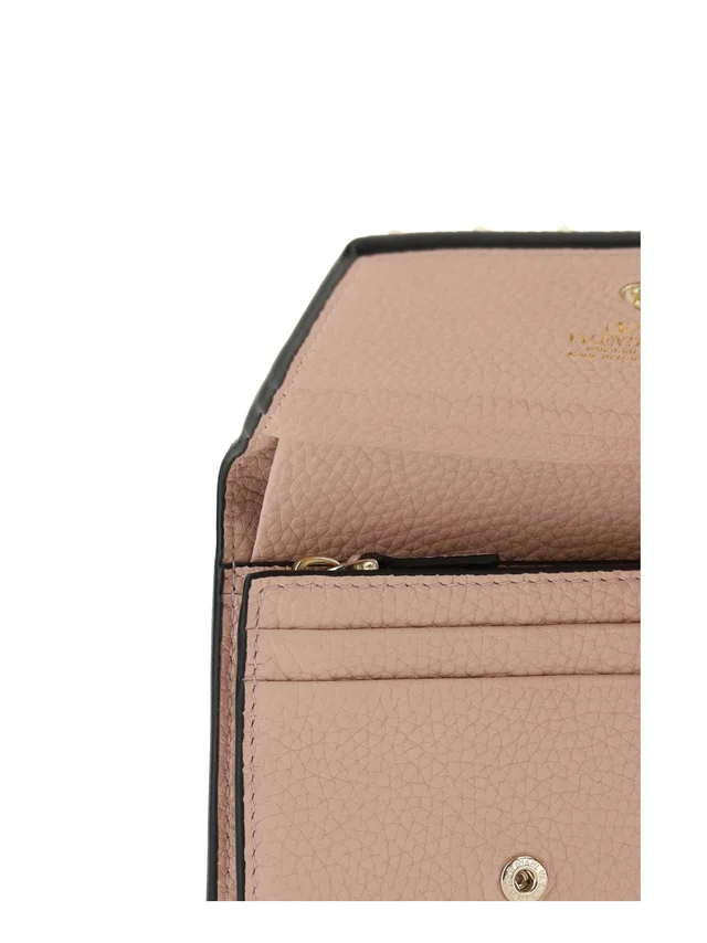 Valentino Garavani Rockstud Wallet — Pink Calf Leather & Purses in Pink Calfskin from HEWI