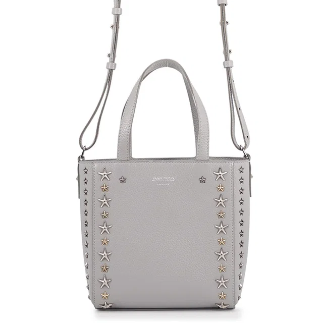 Jimmy Choo Pegasus 2WAY Bag Gray Soft Grainy Calf Leather Size Mini in Grey Calfskin from GALLERY RARE