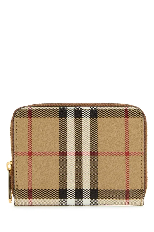 Burberry Vintage Check E-Canvas Wallet — Beige in Beige Canvas from HEWI