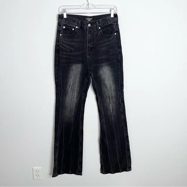 Balenciaga Jeans Wardrobe Unisex Size 30 Flare Bootcut Faded Black Distressed C in black from Poshmark