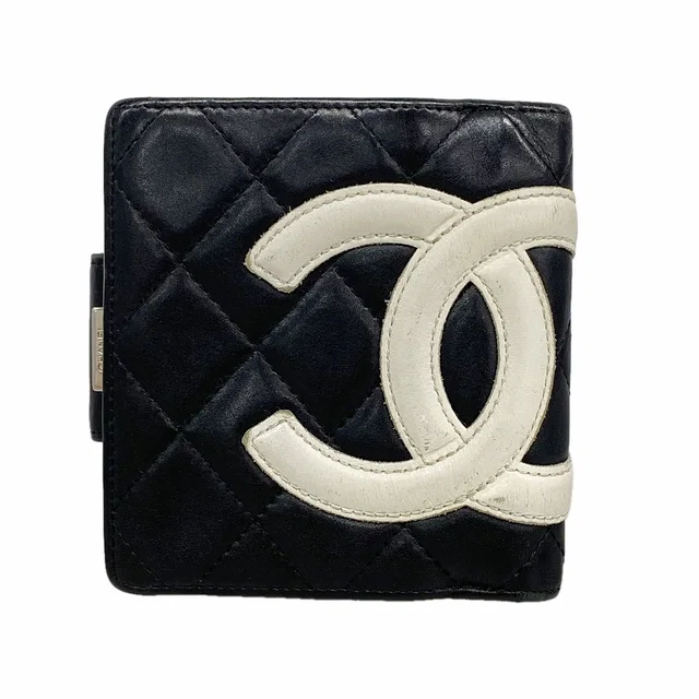Chanel Wallet Cambon Lambskin Black Silver in Black Lambskin from The Reluxe