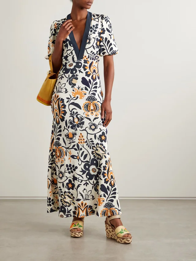 LA DOUBLEJ Marlene printed silk-crepe maxi dress, photo 2 of 2 from NET-A-PORTER (Canada)