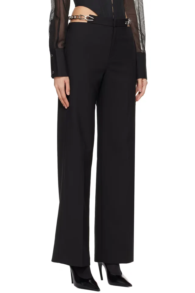 Dion Lee Black Chain Link Trousers, photo 2 of 4 from SSENSE