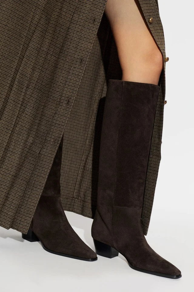 Aeyde Medea Block Heel Knee-High Boots, photo 5 of 6 from SENSER