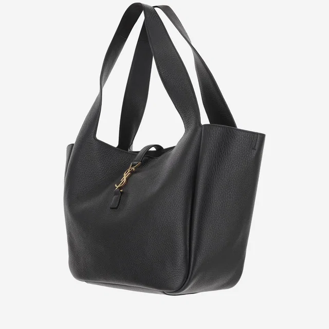 Saint Laurent Bea Shoulder Bag — Black Buckskin in Black Suede from HEWI