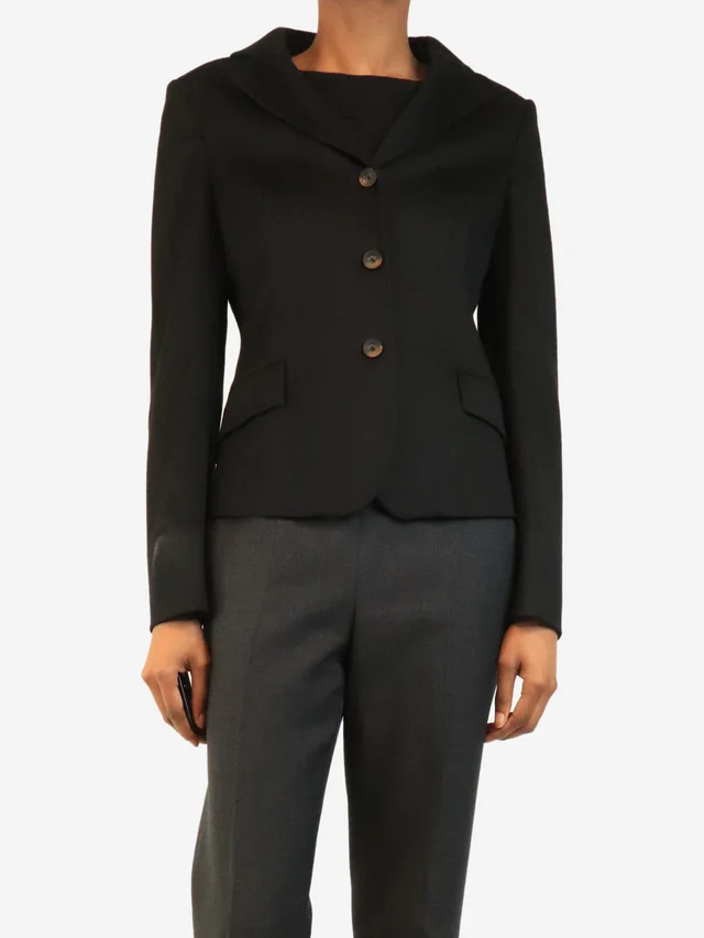 Loro Piana Vintage black wool blazer - size UK 10 from Sign of the Times