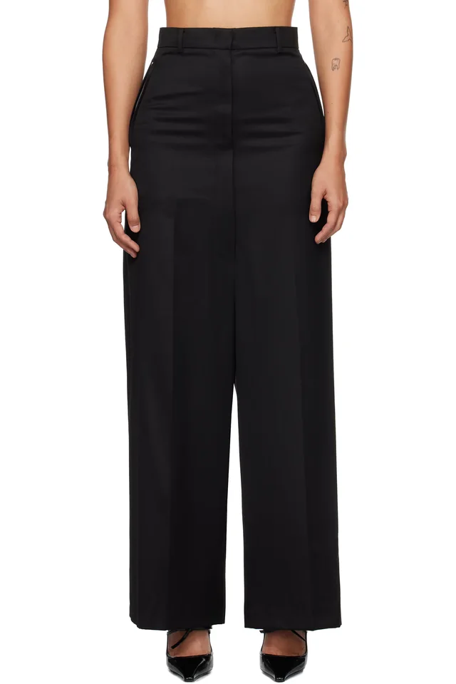 Black Side Folded Wide Trousers, image 1 of 1 from SSENSE