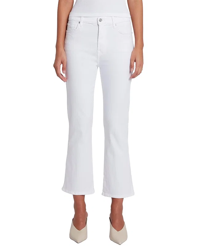 7 For All Mankind High-Rise Slim White Kick Flare Jean, image 1 of 1 from Gilt
