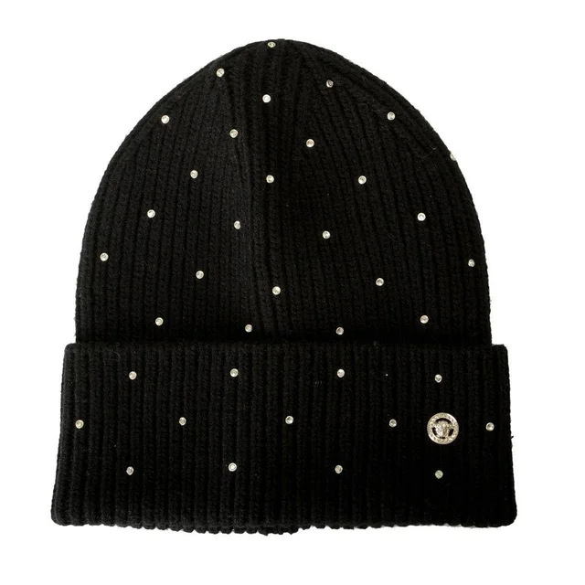 Versace Women's Wool Hat - Black in black Wool from Depop, photo 1 of 1