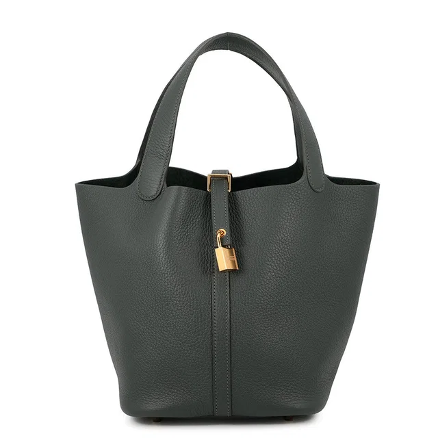 Hermès Picotin Lock Vert Mangrove Taurillon Clemence Size MM in Green Clemence leather from GALLERY RARE