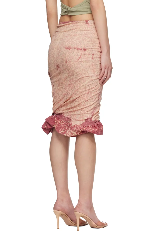 Diesel Pink Treated Double-Layer Puffy Hem Miniskirt, photo 3 of 4 from SSENSE