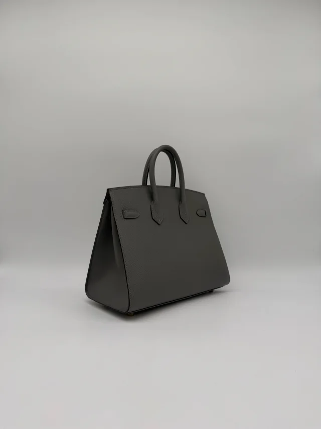 Hermès Birkin 25 Sellier Gris Meyer Madame Gold Hardware in Grey Leather from Luxury Promise, photo 6 of 11