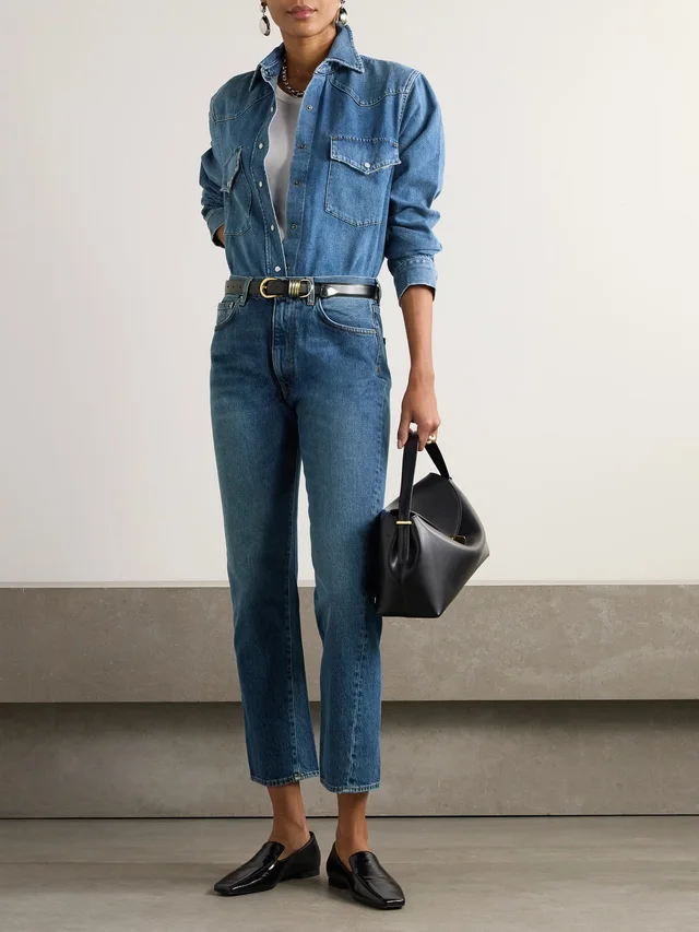 TOTEME Twisted Seam high-rise straight-leg jeans in Blue, photo 2 of 2 from NET-A-PORTER (Canada)
