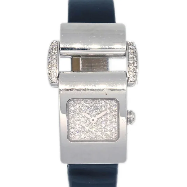 Piaget Miss Protocole Quartz Watch 18KWG Diamond Black in Black Patent leather from AMORE Vintage Tokyo
