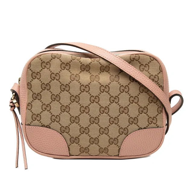 Beige Gucci GG Canvas Bree Crossbody in Beige Canvas from Designer Revival
