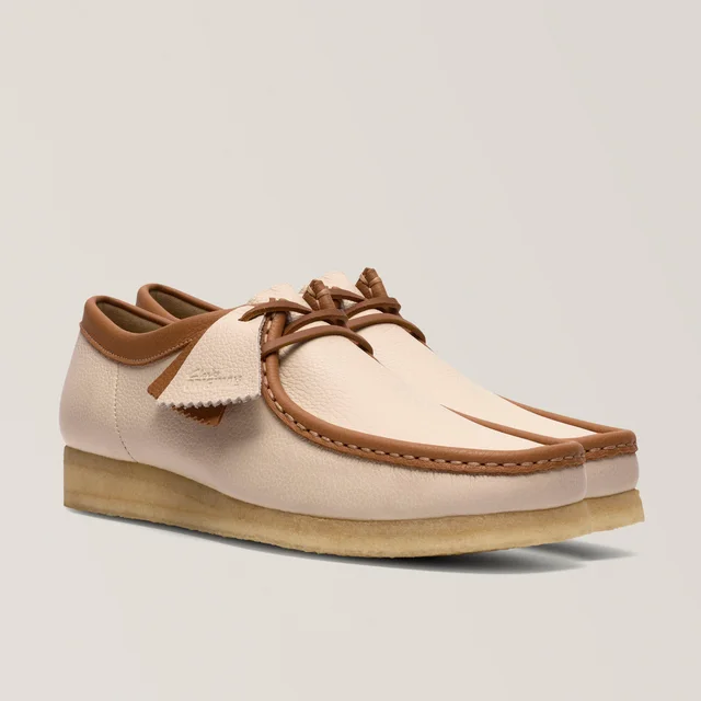 Clarks Combination Leather Wallabee in White Leather, photo 4 of 6 from Harry Rosen