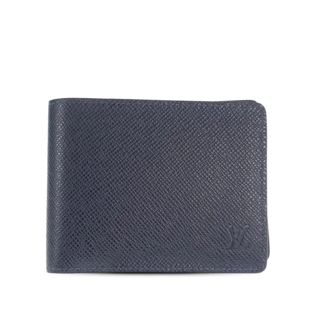 Blue Louis Vuitton Taiga Multiple Wallet Small Wallets in Blue Leather from Designer Revival