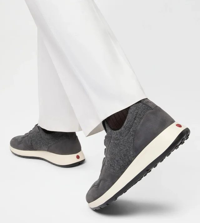 Tod's suede-panelled felt sneakers, photo 5 of 7 from SENSER