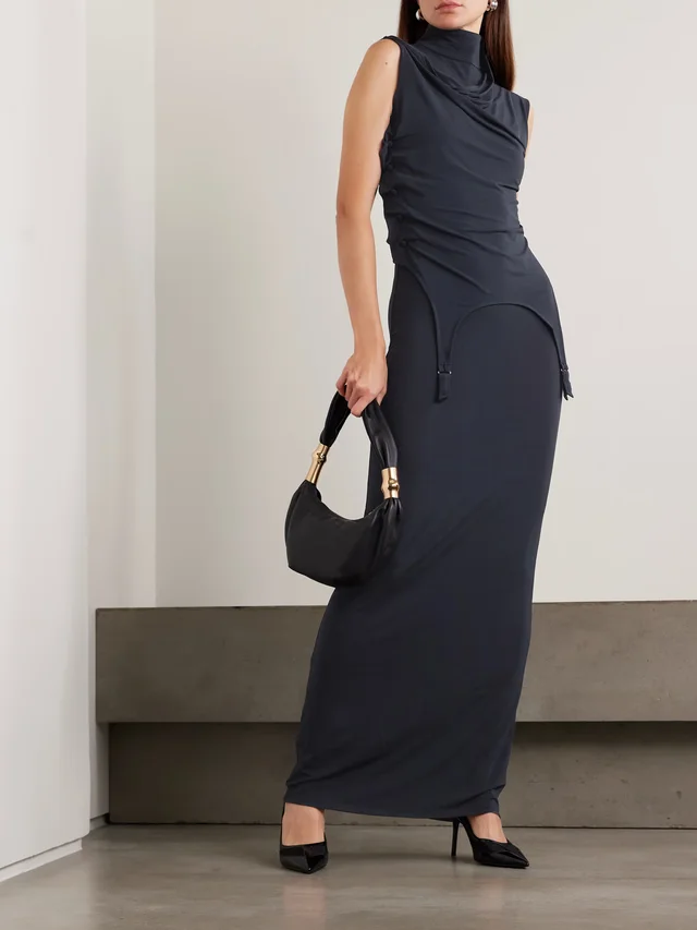 JEAN PAUL GAULTIER Draped stretch-jersey maxi dress in Blue, photo 2 of 2 from NET-A-PORTER (Canada)