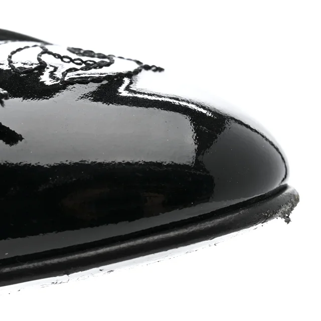 Chanel Patent Cap Toe Ballerina Flats 39.5 Black in Black Lambskin from FASHIONPHILE, photo 17 of 18
