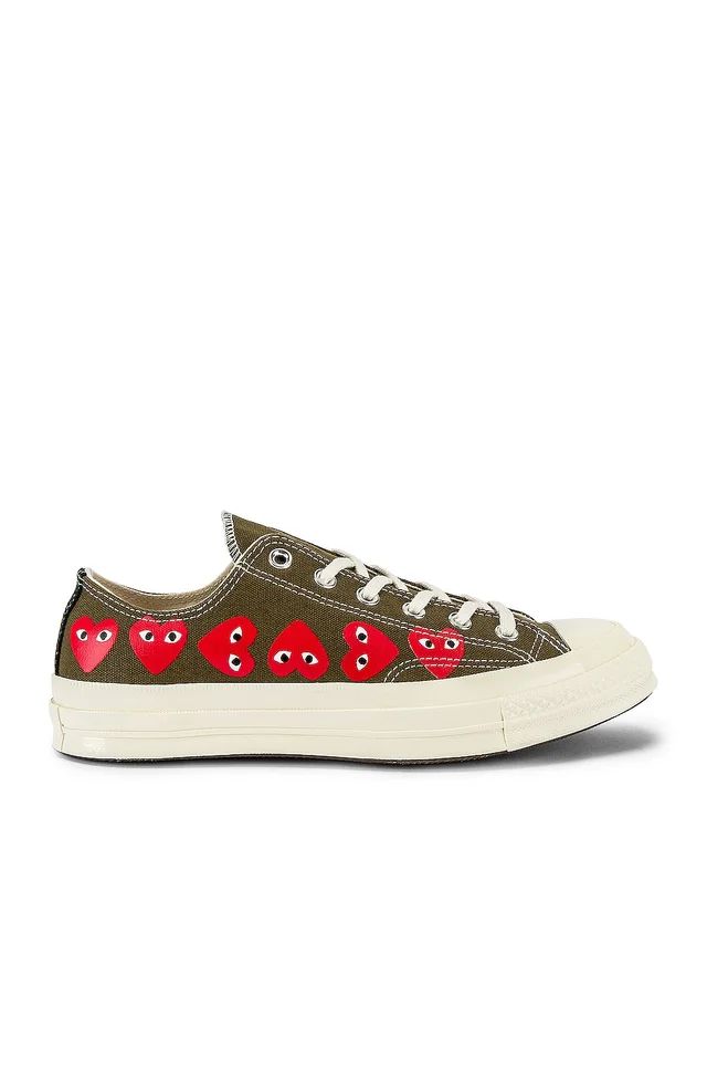 COMME des GARCONS PLAY Emblem Low Top Sneaker in Beige from FWRD, photo 1 of 1